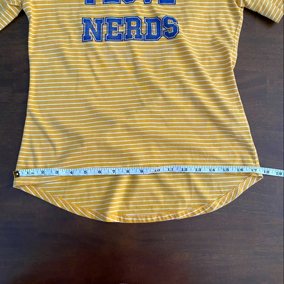 HERBENCH Yellow Printed Tee Stripes I LOVE NERDS Shortsleeves - Picture 7 of 9